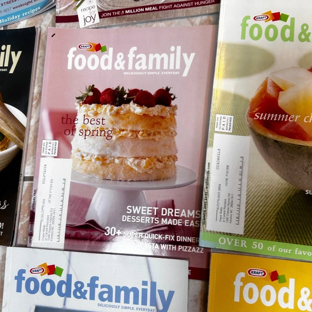 17 Vintage Kraft Food & Family Magazine Lot Holiday Recipes Desserts 2002-2009